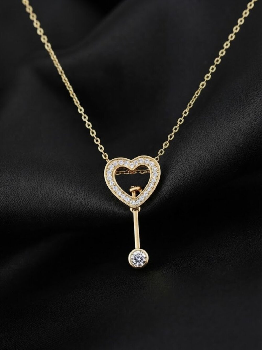 Elegant Heart Drop Necklace - Picture 6 of 8